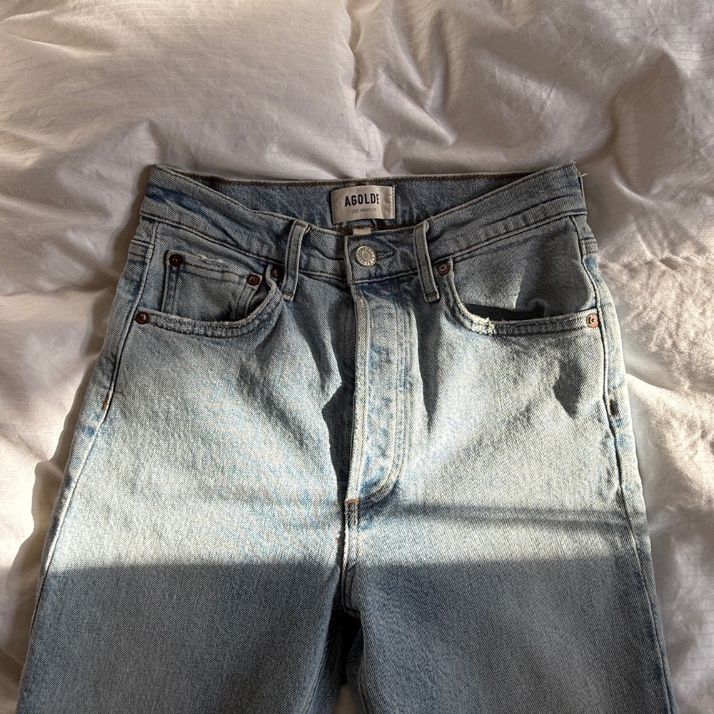 AGOLDE Riley High-Rise Fringe Hem Jeans | 25 - Picture 4 of 9